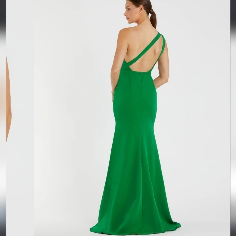 Ieena for Mac Duggal, One Shoulder Jersey Mermaid Gown, Green, Size 4‎ -NWT!! - Picture 2 of 11